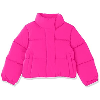 Amazon Mädchen Kurze Steppjacke Mit Durchgehendem Reißverschluss (Aus Mattem Oder Sherpa Fleece, Gesteppt), Neonrosa, 11-12 Jahre Amazon Mädchen Kurze Steppjacke Mit Durchgehendem Reißverschluss (Aus Mattem Oder Sherpa Fleece, Gesteppt), Neonrosa, 11-12 Jahre