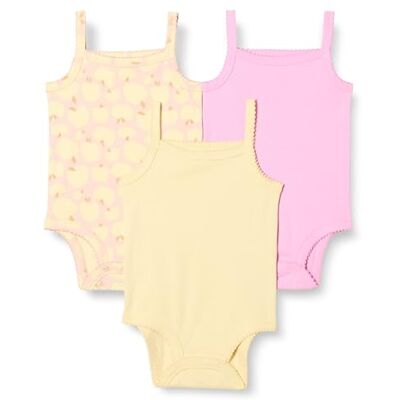 Amazon Baby Mädchen Ärmellose Bodys, 3er-Pack, Blassgelb/Rosa/Äpfel, 0 Monate Amazon Baby Mädchen Ärmellose Bodys, 3er-Pack, Blassgelb/Rosa/Äpfel, 0 Monate