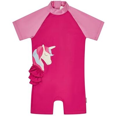 Sterntaler Schwimmanzug Einhorn – Baby- & Kinder-Schwimmanzug aus Bademodenstoff mit Elasthan, Kurzarm, Einhorn-Druck, Rüschen, Reißverschluss hinten, Stehkragen, Windeleinsatz, UV-Schutz 50+, Gr. 92 Sterntaler Schwimmanzug Einhorn – Baby- & Kinder-Schwimmanzug aus Bademodenstoff mit Elasthan, Kurzarm, Einhorn-Druck, Rüschen, Reißverschluss hinten, Stehkragen, Windeleinsatz, UV-Schutz 50+, Gr. 92