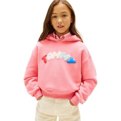 Tommy Hilfiger Mädchen Hoodie Print Relaxed Fit, Rosa (Tropical Blush), 7 Jahre Tommy Hilfiger Mädchen Hoodie Print Relaxed Fit, Rosa (Tropical Blush), 7 Jahre
