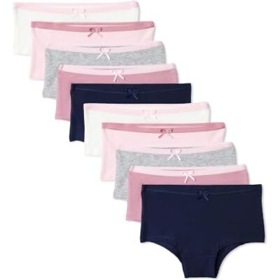 Amazon Mädchen Boyshort-Unterhosen aus Baumwoll-Jersey, 10er Pack, Neutral, 10-11 Jahre Amazon Mädchen Boyshort-Unterhosen aus Baumwoll-Jersey, 10er Pack, Neutral, 10-11 Jahre