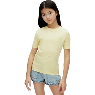 Calvin Kinder Unisex T-Shirt Kurzarm Mono Mini Badge aus Baumwolle, Gelb (French Vanilla 12-0722 TCX), 16 Jahre Calvin Kinder Unisex T-Shirt Kurzarm Mono Mini Badge aus Baumwolle, Gelb (French Vanilla 12-0722 TCX), 16 Jahre