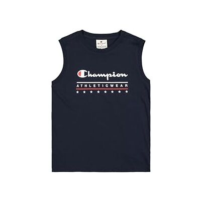 Champion Jungen Legacy Boy Graphic Sleeveless Crewneck T-Shirt with Large Logo Tanktop, Blue (BS501), Champion Jungen Legacy Boy Graphic Sleeveless Crewneck T-Shirt with Large Logo Tanktop, Blue (BS501),