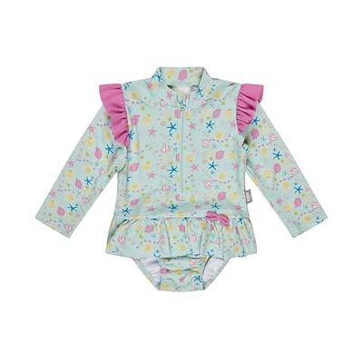 Sterntaler Badeanzug Muschel – Baby- & Kinderbadeanzug aus Elasthan-Bademodenstoff, Muschel-Muster, Lange Ärmel, Schößchen-Volants, Schleife, Windeleinsatz, UV 50+, hellmint, Größe 80 Sterntaler Badeanzug Muschel – Baby- & Kinderbadeanzug aus Elasthan-Bademodenstoff, Muschel-Muster, Lange Ärmel, Schößchen-Volants, Schleife, Windeleinsatz, UV 50+, hellmint, Größe 80