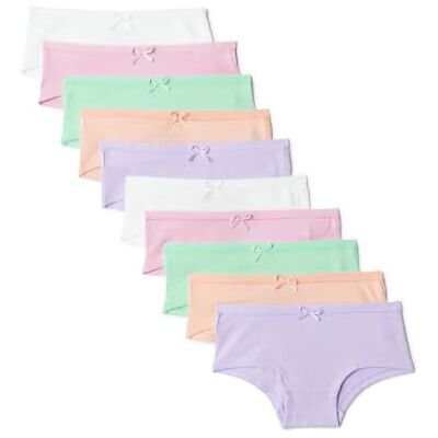 Amazon Mädchen Hipster-Unterhosen aus Baumwoll-Jersey, 10er Pack, Pastellfarben, 10-11 Jahre Amazon Mädchen Hipster-Unterhosen aus Baumwoll-Jersey, 10er Pack, Pastellfarben, 10-11 Jahre
