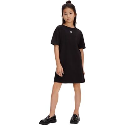 Calvin Mädchen T-Shirt Kleid Monogram mit Rundhalsausschnitt, Schwarz (1716 Black), 14 Jahre Calvin Mädchen T-Shirt Kleid Monogram mit Rundhalsausschnitt, Schwarz (1716 Black), 14 Jahre
