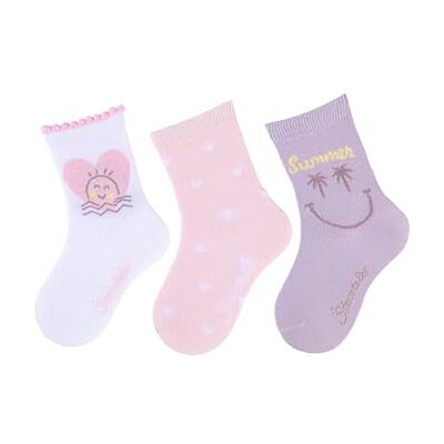 Sterntaler Socken 3er Pack Herzen und Sommer Babysocken für Mädchen Babysocken mit Motiven Socken für Babys im Set weiß, 18 Sterntaler Socken 3er Pack Herzen und Sommer Babysocken für Mädchen Babysocken mit Motiven Socken für Babys im Set weiß, 18