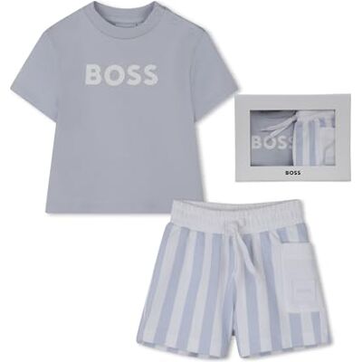 Boss T-Shirt + Shorts für Babys, Jungen, Blau, blau, 74 Boss T-Shirt + Shorts für Babys, Jungen, Blau, blau, 74