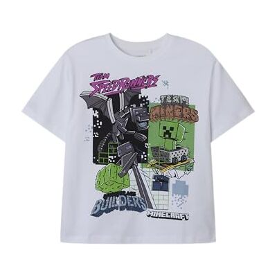NAME IT Jungen Nkmjahi Minecraft Nreg Ss Top Noos Bfu, Bright White, 122-128 EU NAME IT Jungen Nkmjahi Minecraft Nreg Ss Top Noos Bfu, Bright White, 122-128 EU