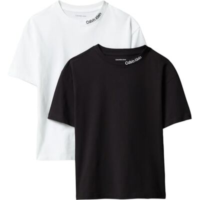 Calvin Jungen 2 Pack Embro Logo Ss Tee Lvcktji18b Set, Black (Brightwhite/Pvhblack), 4 Jahre Calvin Jungen 2 Pack Embro Logo Ss Tee Lvcktji18b Set, Black (Brightwhite/Pvhblack), 4 Jahre