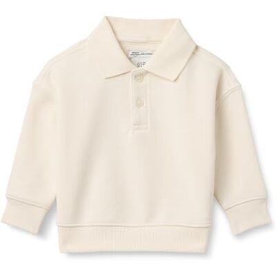 Amazon X Sofia Grainge Baby Jungen French Terry Polo-Sweatshirt, Elfenbein, 6-9 Monate Amazon X Sofia Grainge Baby Jungen French Terry Polo-Sweatshirt, Elfenbein, 6-9 Monate
