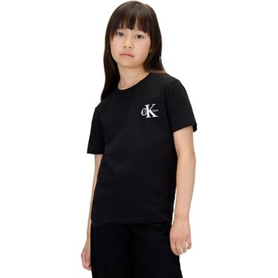 Calvin Kinder Unisex T-Shirt Kurzarm Chest Monologo mit Rundhalsausschnitt, Schwarz (Ck Black), 6 Jahre Calvin Kinder Unisex T-Shirt Kurzarm Chest Monologo mit Rundhalsausschnitt, Schwarz (Ck Black), 6 Jahre