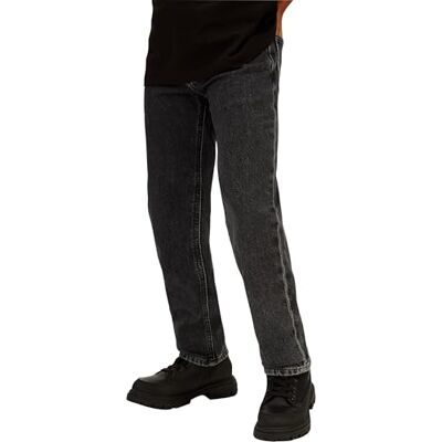 Calvin Jungen Jeans Hose Straight Optic Washed Black Mid Rise, Schwarz (Optic Washed Black), 14 Jahre Calvin Jungen Jeans Hose Straight Optic Washed Black Mid Rise, Schwarz (Optic Washed Black), 14 Jahre
