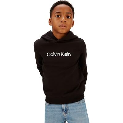 Calvin Kinder Unisex Hoodie Terry mit Logo, Schwarz (Ck Black), 4 Jahre Calvin Kinder Unisex Hoodie Terry mit Logo, Schwarz (Ck Black), 4 Jahre