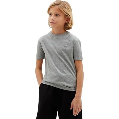 Calvin Mini Badge Reg T-Shirt Lv1cktja27 S/S, Grau (Mittelgrau meliert), 4 Jahre, Unisex Calvin Mini Badge Reg T-Shirt Lv1cktja27 S/S, Grau (Mittelgrau meliert), 4 Jahre, Unisex