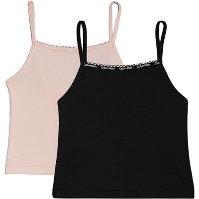 Calvin Mädchen 2er Pack Tank Tops Cami mit Logo, Mehrfarbig (Peachwhip/Pvhblack), 12-14 Jahre Calvin Mädchen 2er Pack Tank Tops Cami mit Logo, Mehrfarbig (Peachwhip/Pvhblack), 12-14 Jahre