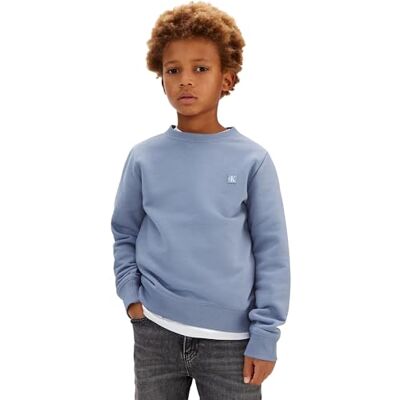 Calvin Kinder Unisex Sweatshirt Mini Badge mit Rundhalsausschnitt, Blau (Infinity 17-4015 TCX), 16 Jahre Calvin Kinder Unisex Sweatshirt Mini Badge mit Rundhalsausschnitt, Blau (Infinity 17-4015 TCX), 16 Jahre