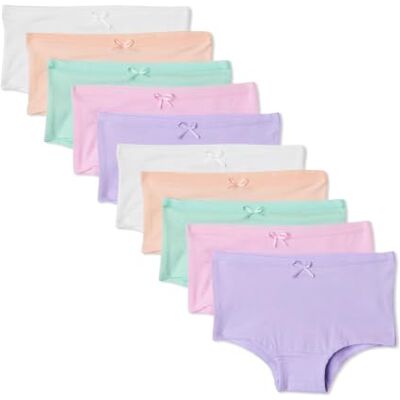 Amazon Mädchen Boyshort-Unterhosen aus Baumwoll-Jersey, 10er Pack, Pastellfarben, 10-11 Jahre Amazon Mädchen Boyshort-Unterhosen aus Baumwoll-Jersey, 10er Pack, Pastellfarben, 10-11 Jahre