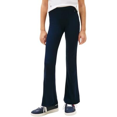 Tommy Hilfiger Mädchen Leggings Rib Flare Gerippt, Blau (Dark Night Navy), 14 Jahre Tommy Hilfiger Mädchen Leggings Rib Flare Gerippt, Blau (Dark Night Navy), 14 Jahre
