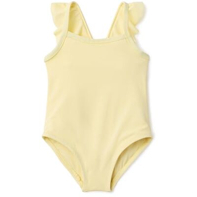 Amazon Baby Mädchen Einteiliger Badeanzug mit Rüschen, Hellgelb, 12 Monate Amazon Baby Mädchen Einteiliger Badeanzug mit Rüschen, Hellgelb, 12 Monate