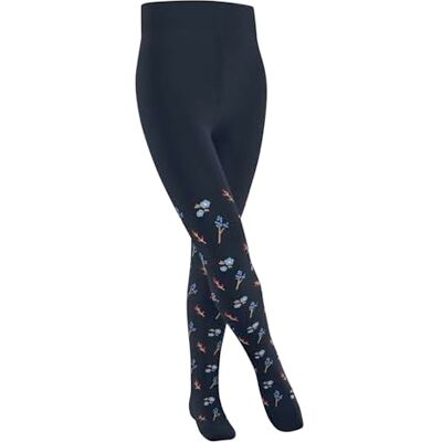 FALKE Unisex Kinder Strumpfhose Little Flowers K Ti Baumwolle dick gemustert 1 Stück, Blau Space Blue 6116, 122-128 FALKE Unisex Kinder Strumpfhose Little Flowers K Ti Baumwolle dick gemustert 1 Stück, Blau Space Blue 6116, 122-128