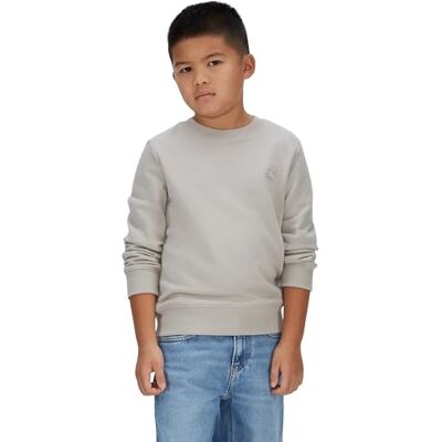 Calvin Kinder Unisex Sweatshirt Monogram Mini Badge aus Frottee, Grau (Ancient Marble), 14 Jahre Calvin Kinder Unisex Sweatshirt Monogram Mini Badge aus Frottee, Grau (Ancient Marble), 14 Jahre