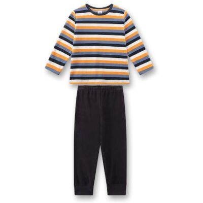 Sanetta Jungen-Schlafanzug lang blau Ringel aus Frottee Jungen-Schlafanzug lang blau aus Frottée Gemütlicher Kinderpyjama Sanetta Jungen-Schlafanzug lang blau Ringel aus Frottee Jungen-Schlafanzug lang blau aus Frottée Gemütlicher Kinderpyjama
