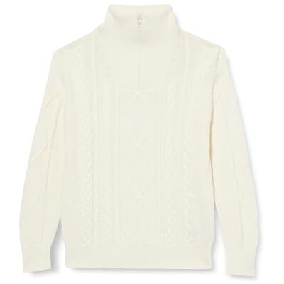 Amazon Jungen Zopfstrickpullover mit Viertel-Reißverschluss und lockerer Passform, Eierschalenweiß, 4 Jahre Amazon Jungen Zopfstrickpullover mit Viertel-Reißverschluss und lockerer Passform, Eierschalenweiß, 4 Jahre