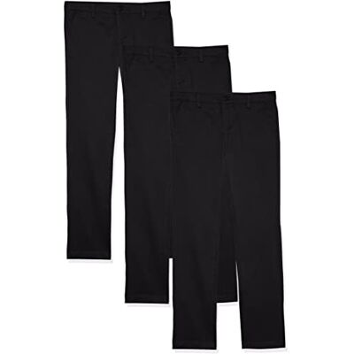 Amazon Mädchen Uniform Chinohose Mit Flacher Vorderseite, 3er-Pack, Schwarz, 11 Jahre Amazon Mädchen Uniform Chinohose Mit Flacher Vorderseite, 3er-Pack, Schwarz, 11 Jahre