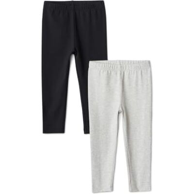 Amazon Mädchen Leggings 2er-Pack, Schwarz/Heather Grey, 12-14 Jahre Amazon Mädchen Leggings 2er-Pack, Schwarz/Heather Grey, 12-14 Jahre
