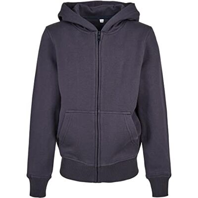 Build Your Brand Kinder Kapuzenjacke Organic Basic Kids Zip Hoody, Hoodie mit Reißverschluss für Jungen und Mädchen, 100% Bio-Baumwolle Build Your Brand Kinder Kapuzenjacke Organic Basic Kids Zip Hoody, Hoodie mit Reißverschluss für Jungen und Mädchen, 100% Bio-Baumwolle