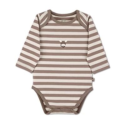 Sterntaler Jungen Body GOTS Langarm Wickelbody Emmi Geringelter Jersey Mit Esel Stickerei Braun, 50 Sterntaler Jungen Body GOTS Langarm Wickelbody Emmi Geringelter Jersey Mit Esel Stickerei Braun, 50