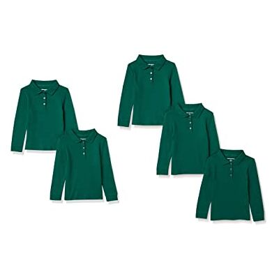Amazon Mädchen Langärmelige Interlock-Poloshirts, 5er-Pack, Dunkelgrün, 11-12 Jahre Amazon Mädchen Langärmelige Interlock-Poloshirts, 5er-Pack, Dunkelgrün, 11-12 Jahre