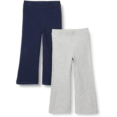 Amazon Mädchen Schlag-Leggings aus Baumwoll-Stretch, 2er Pack, Hellgrau Meliert/Marineblau, 12-14 Jahre Amazon Mädchen Schlag-Leggings aus Baumwoll-Stretch, 2er Pack, Hellgrau Meliert/Marineblau, 12-14 Jahre