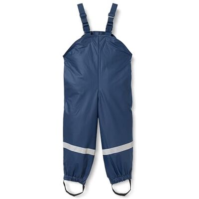 Playshoes Matschhose Regenlatzhose Fleece-Futter Unisex Kinder Wind- und wasserdichte Regenhose Regenbekleidung, marine, 92 Playshoes Matschhose Regenlatzhose Fleece-Futter Unisex Kinder Wind- und wasserdichte Regenhose Regenbekleidung, marine, 92