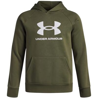 Under Armour Jungen Rival Fleece Big Logo Hoodie Kapuzenpullover, Marine Od Green/White, 160-170 Under Armour Jungen Rival Fleece Big Logo Hoodie Kapuzenpullover, Marine Od Green/White, 160-170