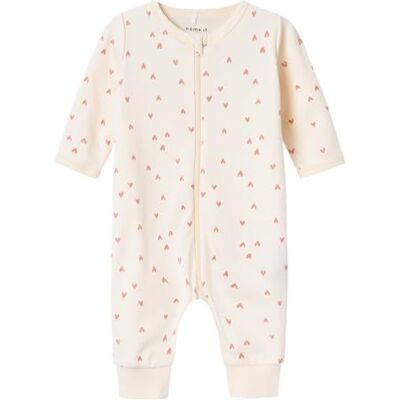 NAME IT Baby Mädchen Nbfnightsuit Zip Buttercream Hearts Noos, Buttercream, 74 NAME IT Baby Mädchen Nbfnightsuit Zip Buttercream Hearts Noos, Buttercream, 74