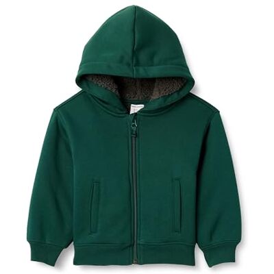 Amazon Jungen Kapuzenpullover mit Sherpa-Futter, Dunkelgrün, 6-7 Jahre Amazon Jungen Kapuzenpullover mit Sherpa-Futter, Dunkelgrün, 6-7 Jahre