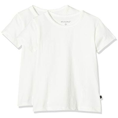 MINYMO Mädchen 2er pack T-Shirt für Mädchen T-Shirt,, per pack Weiß (Weiss 100), 128 (Herstellergröße: 128) MINYMO Mädchen 2er pack T-Shirt für Mädchen T-Shirt,, per pack Weiß (Weiss 100), 128 (Herstellergröße: 128)