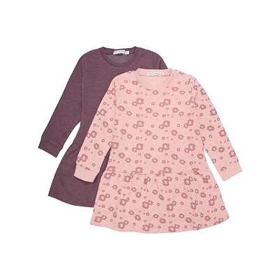 MINYMO Mädchen Sweat (2-Pack) Casual Dress, Neblige Rose, 116 EU MINYMO Mädchen Sweat (2-Pack) Casual Dress, Neblige Rose, 116 EU