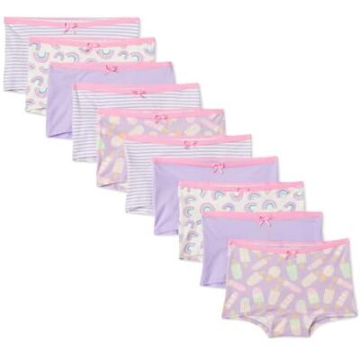Amazon Mädchen Boxershort-Unterhosen aus Baumwoll-Jersey, 10er Pack, Flieder, Regenbogen, Streifen, 10-11 Jahre Amazon Mädchen Boxershort-Unterhosen aus Baumwoll-Jersey, 10er Pack, Flieder, Regenbogen, Streifen, 10-11 Jahre