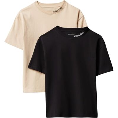 Calvin Jungen 2 Pack Embro Logo Ss Tee Lvcktji18b Set, Black (Humus/Pvhblack), 4 Jahre Calvin Jungen 2 Pack Embro Logo Ss Tee Lvcktji18b Set, Black (Humus/Pvhblack), 4 Jahre