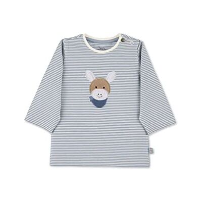 Sterntaler Baby Jungen Langarmshirt Baby GOTS Langarm-Shirt gestreift Baby Shirt Langarm mit Esel Stickerei und Knopf bleu, 50 Sterntaler Baby Jungen Langarmshirt Baby GOTS Langarm-Shirt gestreift Baby Shirt Langarm mit Esel Stickerei und Knopf bleu, 50