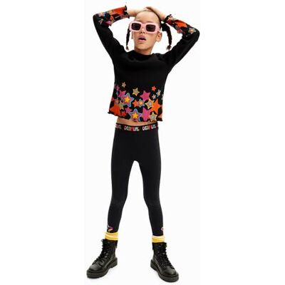 Desigual Mädchen Girl Knit Leggings, Schwarz, 12 Jahre EU Desigual Mädchen Girl Knit Leggings, Schwarz, 12 Jahre EU