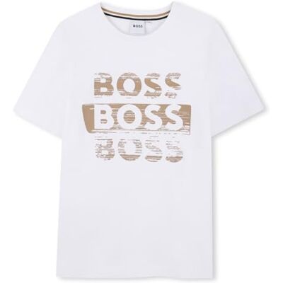 Boss Jungen J52366 T-Shirt, weiß, 5 Jahre Boss Jungen J52366 T-Shirt, weiß, 5 Jahre