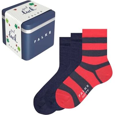 FALKE Unisex Kinder Socken Happy Triple Pack Giftbox K So Baumwolle gemustert 3 Paar, Mehrfarbig Red Blue Mix 0030, 23-26 FALKE Unisex Kinder Socken Happy Triple Pack Giftbox K So Baumwolle gemustert 3 Paar, Mehrfarbig Red Blue Mix 0030, 23-26