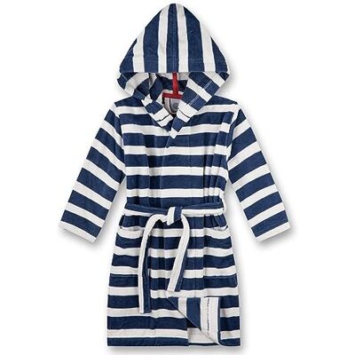 SANETTA Jungen-Bademantel mit Kapuze Gestreift aus Baumwoll-Polyester-Mischung SANETTA Jungen-Bademantel mit Kapuze Gestreift aus Baumwoll-Polyester-Mischung