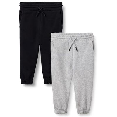 Amazon Jungen Jogginghose aus Baumwolle, 2er-Pack, Hellgrau Meliert/Schwarz, 12-14 Jahre Amazon Jungen Jogginghose aus Baumwolle, 2er-Pack, Hellgrau Meliert/Schwarz, 12-14 Jahre