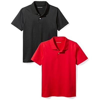Amazon Jungen Active Performance Poloshirts, 2er-Pack, Schwarz/Rot, X-Large Amazon Jungen Active Performance Poloshirts, 2er-Pack, Schwarz/Rot, X-Large