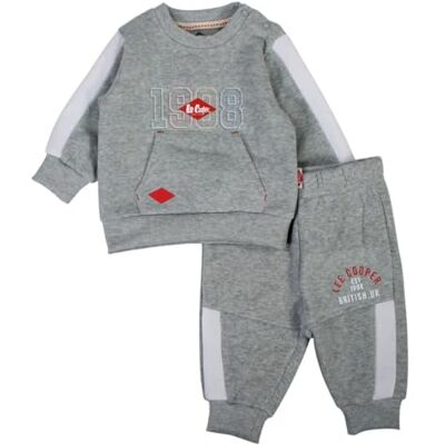 Lee Cooper , 2-teiliges Set, Pullover + Jogginghose, Babys, (0 bis 24 Monate), Unisex, Junge, Mädchen, Weich, niedlich, Warm, Sweatshirt + Hose, Modell GLC2540 JOG BB S2-3M, GRIS Lee Cooper , 2-teiliges Set, Pullover + Jogginghose, Babys, (0 bis 24 Monate), Unisex, Junge, Mädchen, Weich, niedlich, Warm, Sweatshirt + Hose, Modell GLC2540 JOG BB S2-3M, GRIS
